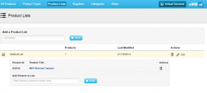 The Product List Screen.