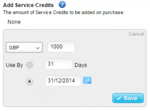 Adding Service Credits to a product. 