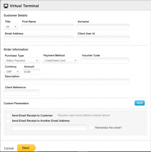 The Virtual Terminal interface.