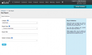 the New Report screen